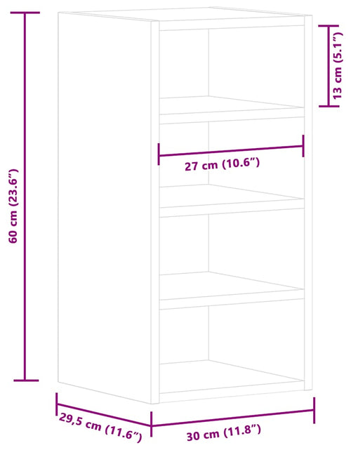 Încărcați imaginea în vizualizatorul Galerie, Dulap suspendat, lemn vechi, 30x29,5x60 cm, lemn prelucrat
