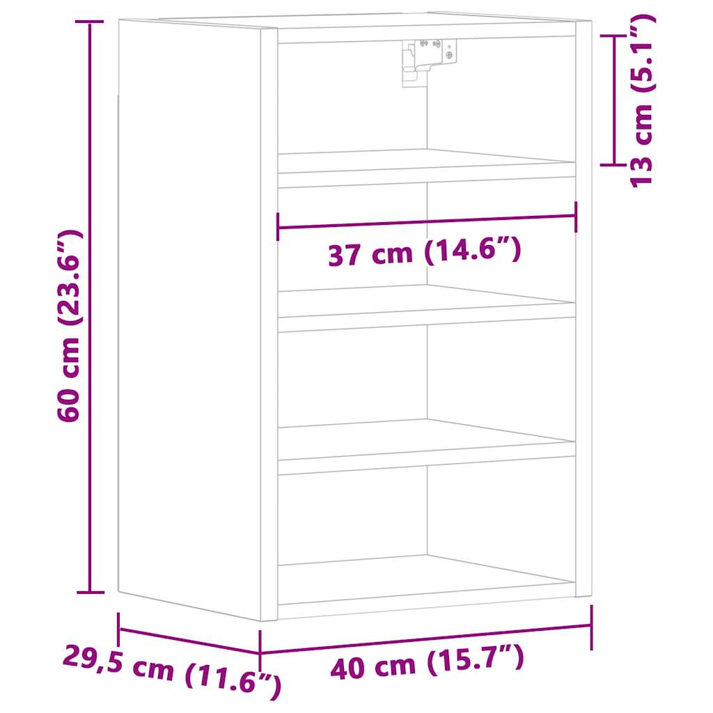 Dulap suspendat, alb, 40x29,5x60 cm, PAL