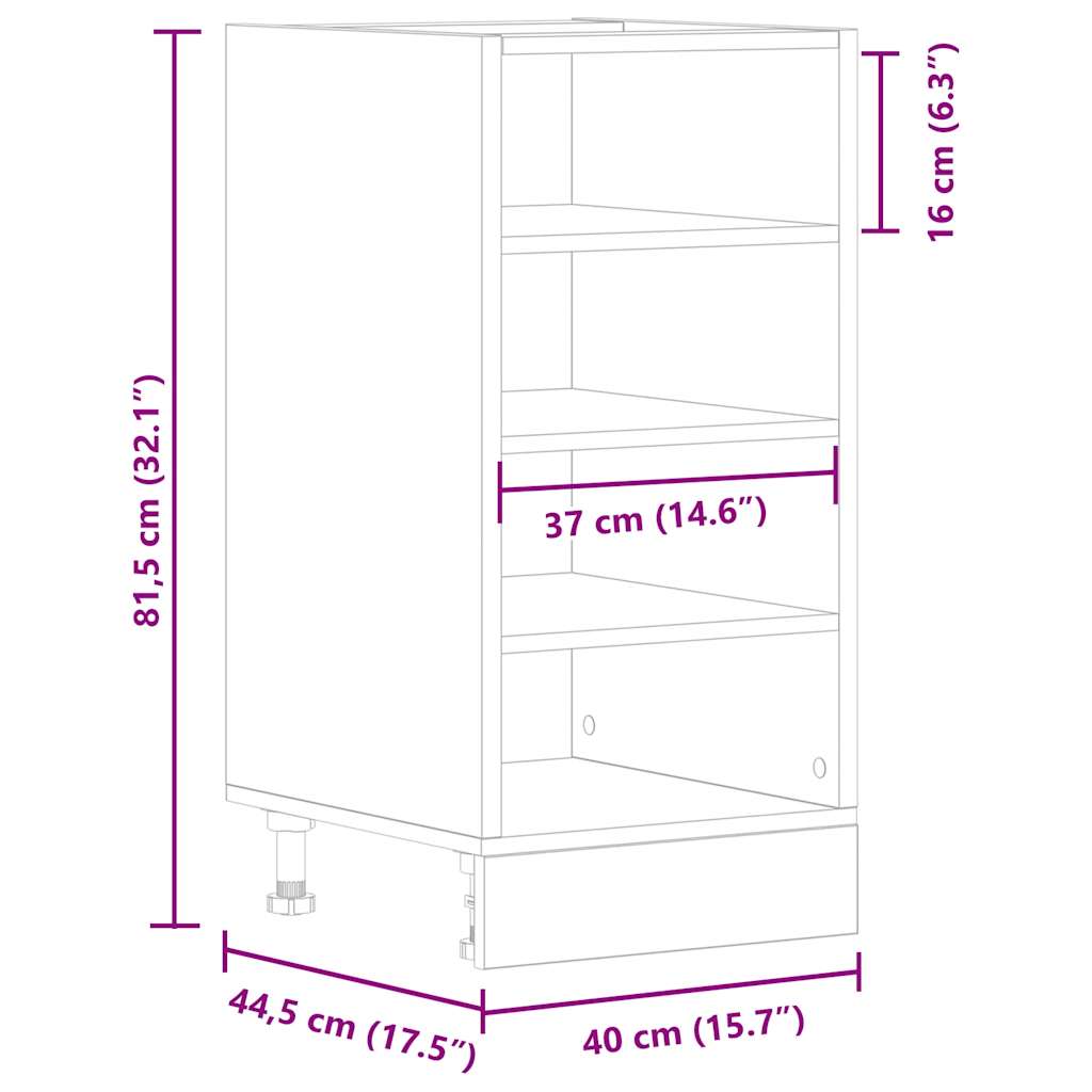 Dulap inferioară alb 40x44,5x81,5 cm lemn prelucrat