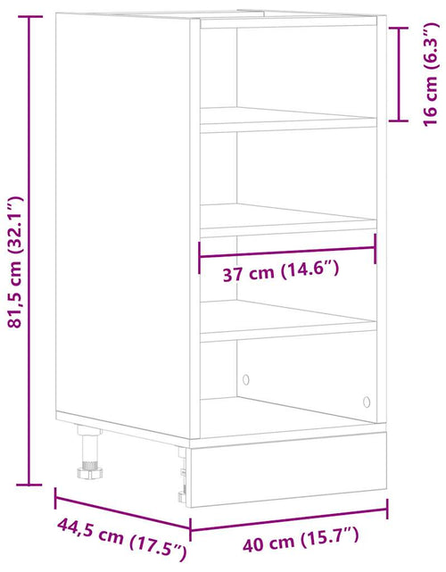 Încărcați imaginea în vizualizatorul Galerie, Dulap de fund stejar afumat 40x44,5x81,5 cm Lemn prelucrat
