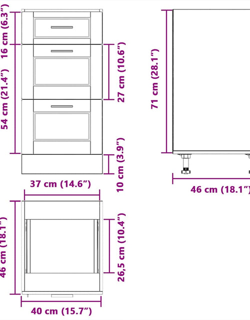 Încărcați imaginea în vizualizatorul Galerie, Dulap de bucătărie „Porto” din lemn de lemn de stejar afumat
