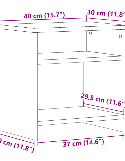 Încărcați imaginea în vizualizatorul Galerie, Noptieră, stejar artizanal, 40x30x40 cm, lemn prelucrat
