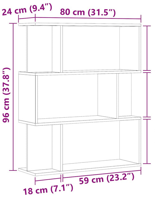 Încărcați imaginea în vizualizatorul Galerie, Bibliotecă, stejar artizanal, 80x24x96 cm, lemn prelucrat
