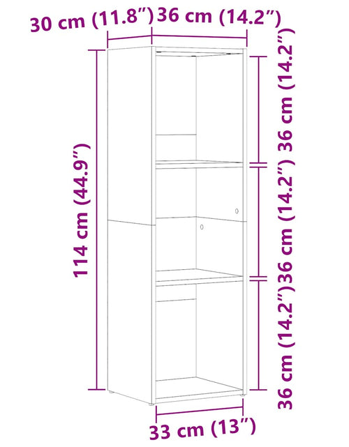 Загрузите изображение в средство просмотра галереи, Dulap cu cărți din lemn vechi 36x30x114 cm din lemn prelucrat
