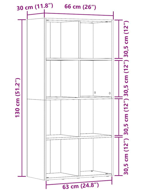 Încărcați imaginea în vizualizatorul Galerie, Dulap cu cărți din lemn vechi 66x30x130 cm lemn prelucrat
