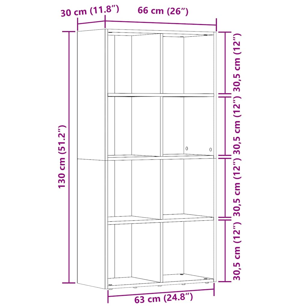 Dulap cu cărți din lemn vechi 66x30x130 cm lemn prelucrat