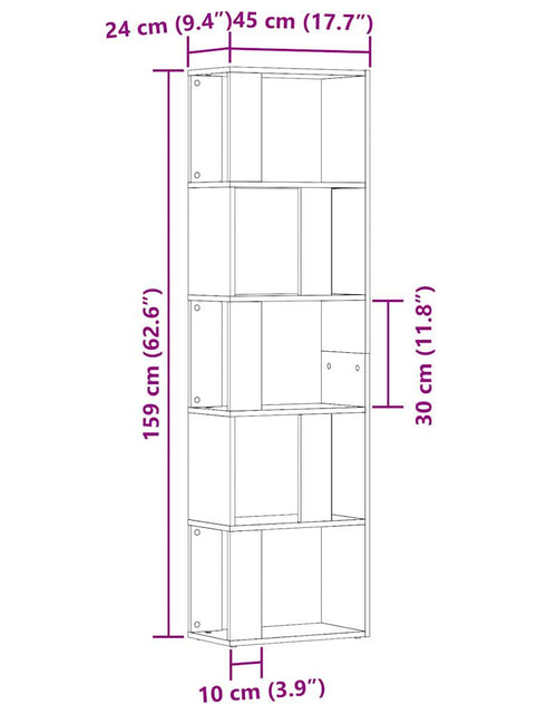 Încărcați imaginea în vizualizatorul Galerie, Bibliotecă, stejar artizanal, 45x24x159 cm, lemn prelucrat
