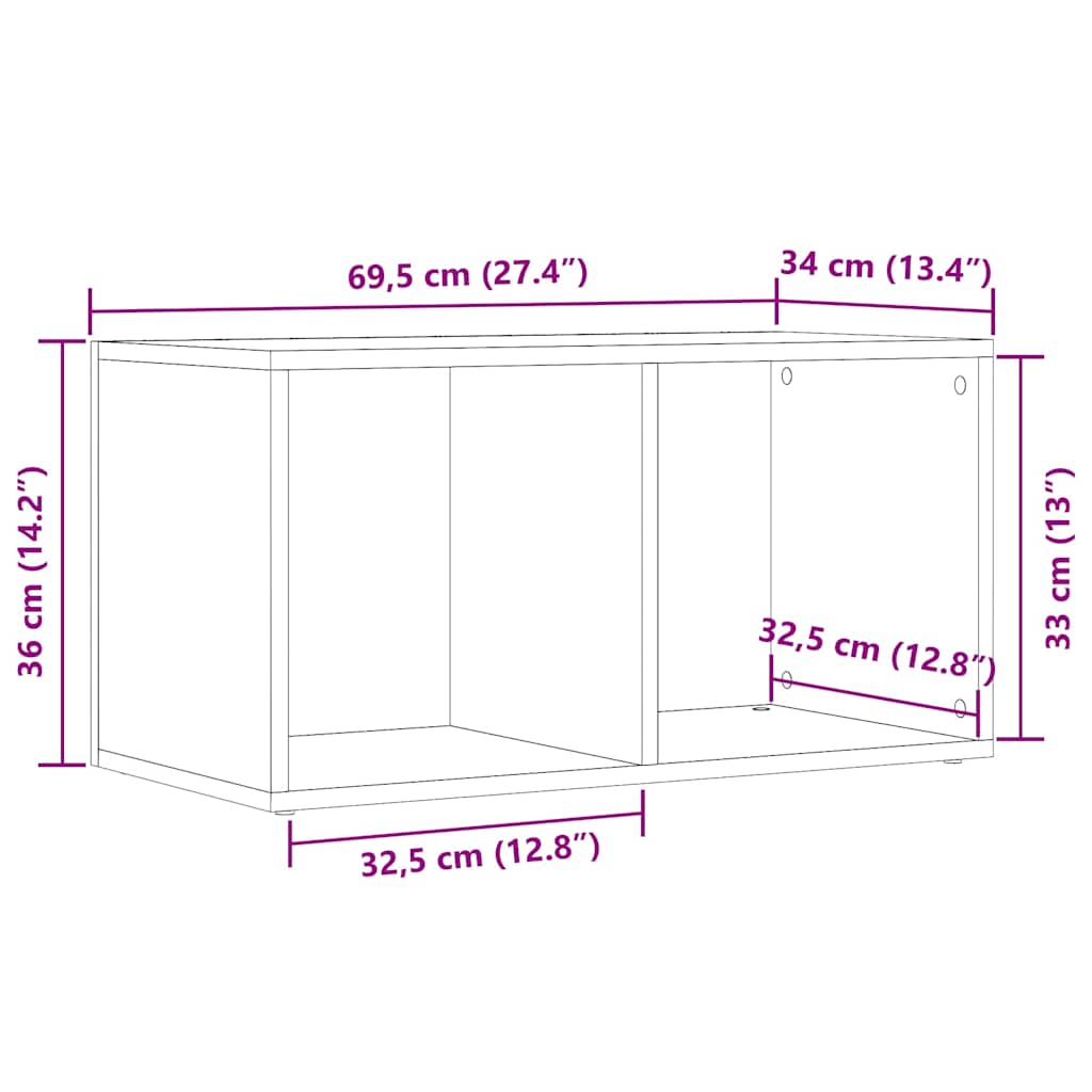 Cutie de depozitare lemn vechi 69,5x34x36 cm lemn prelucrat