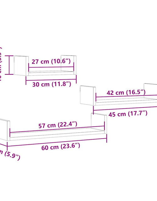 Încărcați imaginea în vizualizatorul Galerie, Rafturi de perete, 3 buc., lemn vechi, lemn prelucrat
