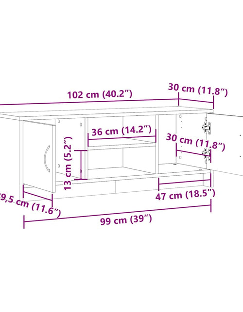 Загрузите изображение в средство просмотра галереи, Dulap TV Lemn vechi 102x30x37,5 cm Lemn prelucrat
