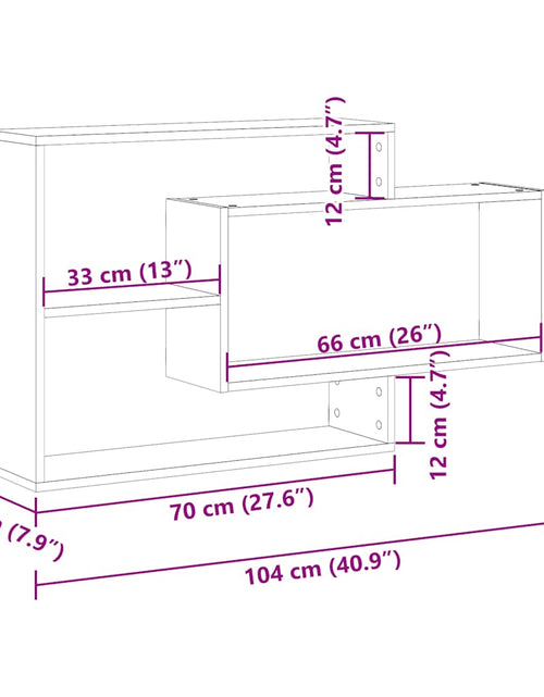 Загрузите изображение в средство просмотра галереи, Raft de perete, stejar artizanal, 104x20x58,5 cm lemn prelucrat
