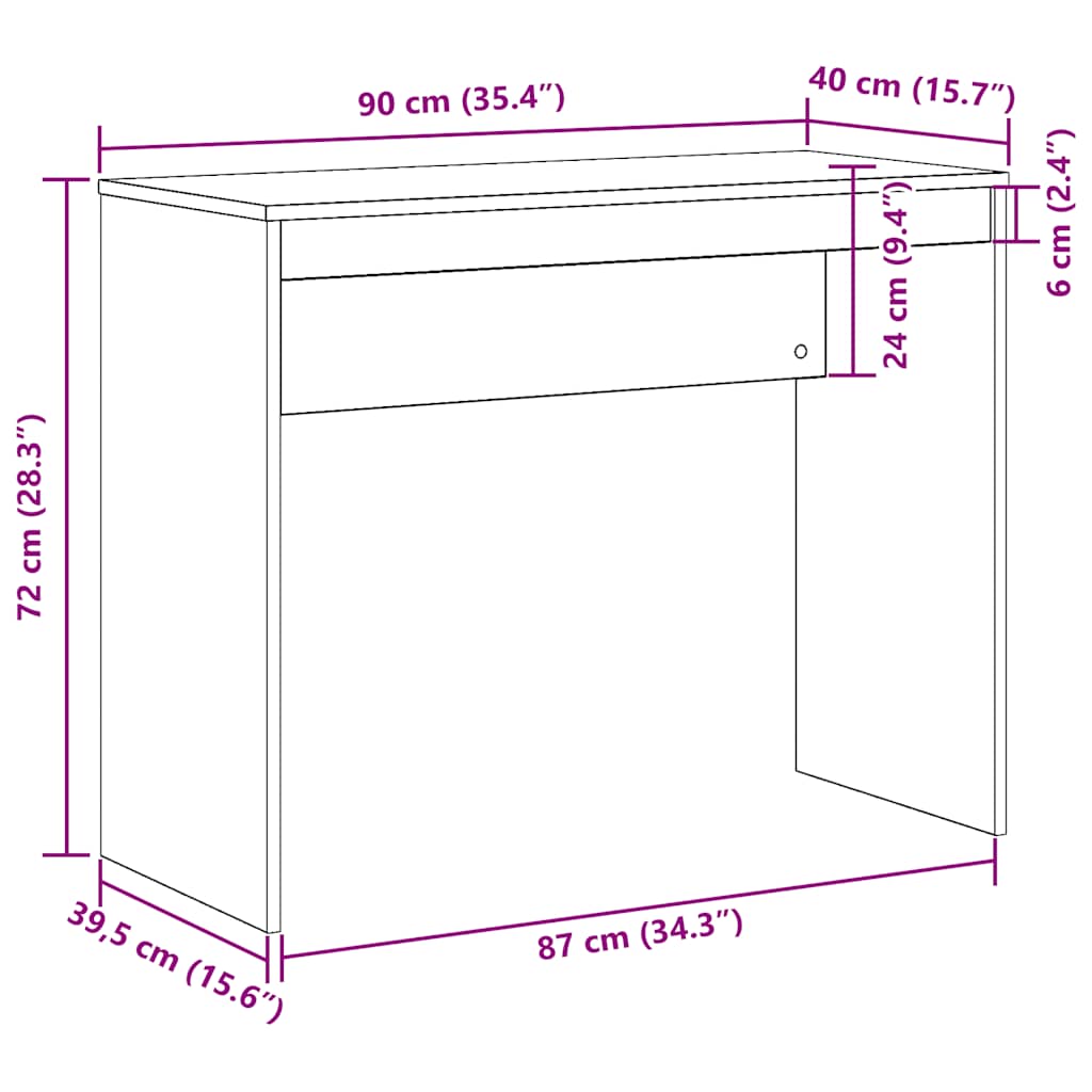 Birou, Lemn vechi, 90x40x72 cm, lemn prelucrat