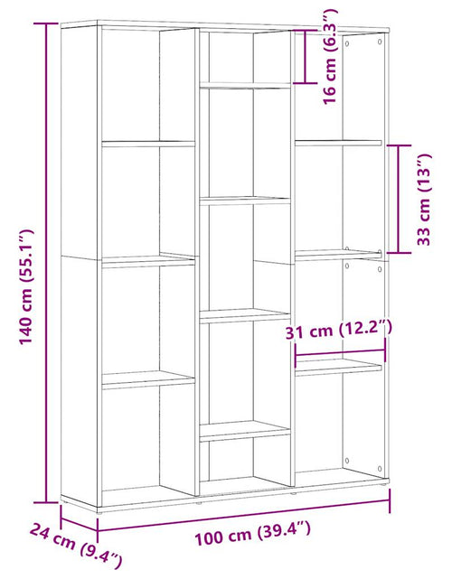 Загрузите изображение в средство просмотра галереи, Separator cameră/Bibliotecă, Lemn vechi, 100x24x140 cm, PAL
