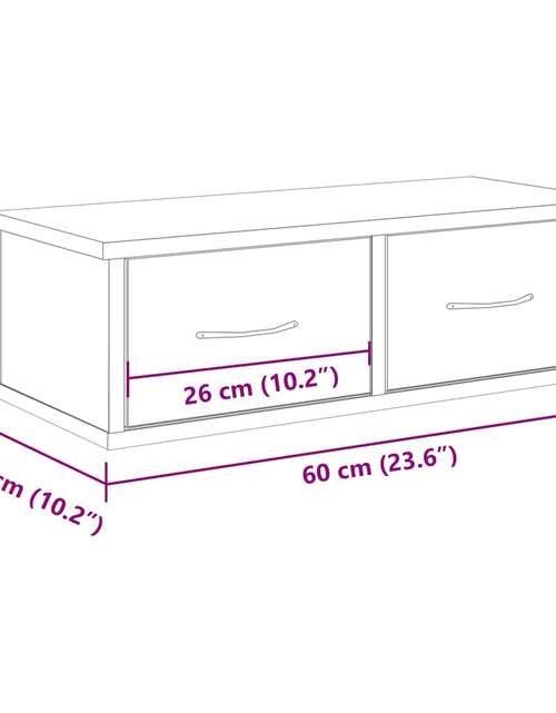 Încărcați imaginea în vizualizatorul Galerie, Dulap de perete, Stejar artizanal, 60x26x18,5 cm, lemn compozit
