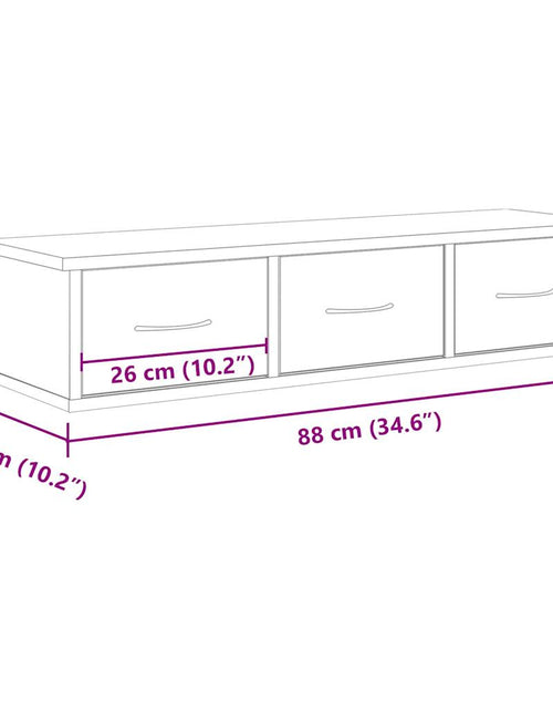 Încărcați imaginea în vizualizatorul Galerie, Dulap de perete, stejar artizanal, 88x26x18,5cm, lemn prelucrat
