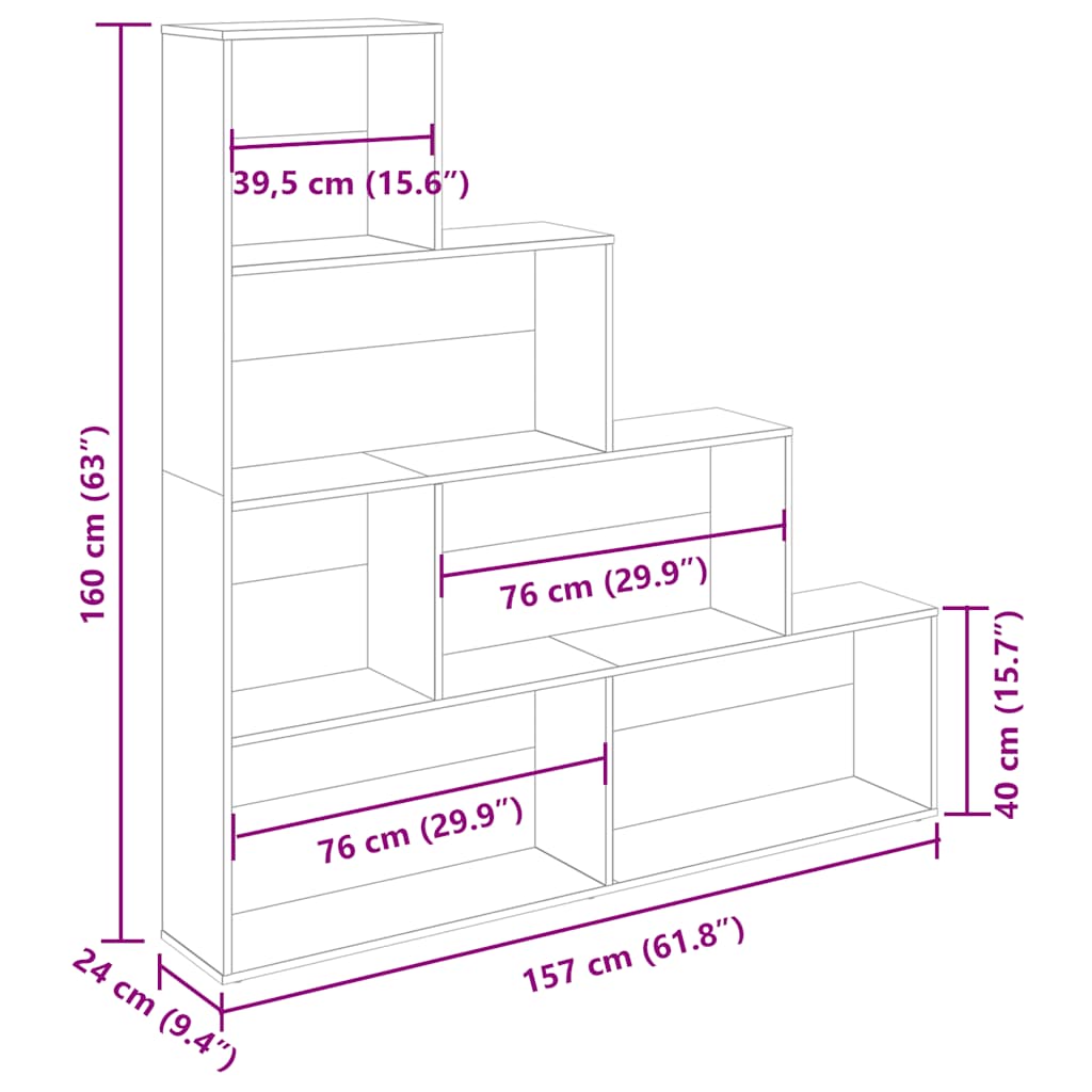 Bibliotecă, lemn vechi,157x24x160 cm, lemn prelucrat