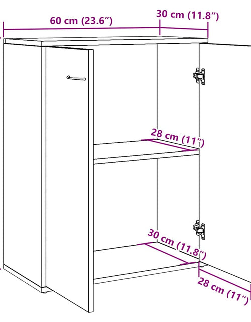 Încărcați imaginea în vizualizatorul Galerie, Bufetă din lemn vechi 60x30x75 cm din lemn prelucrat
