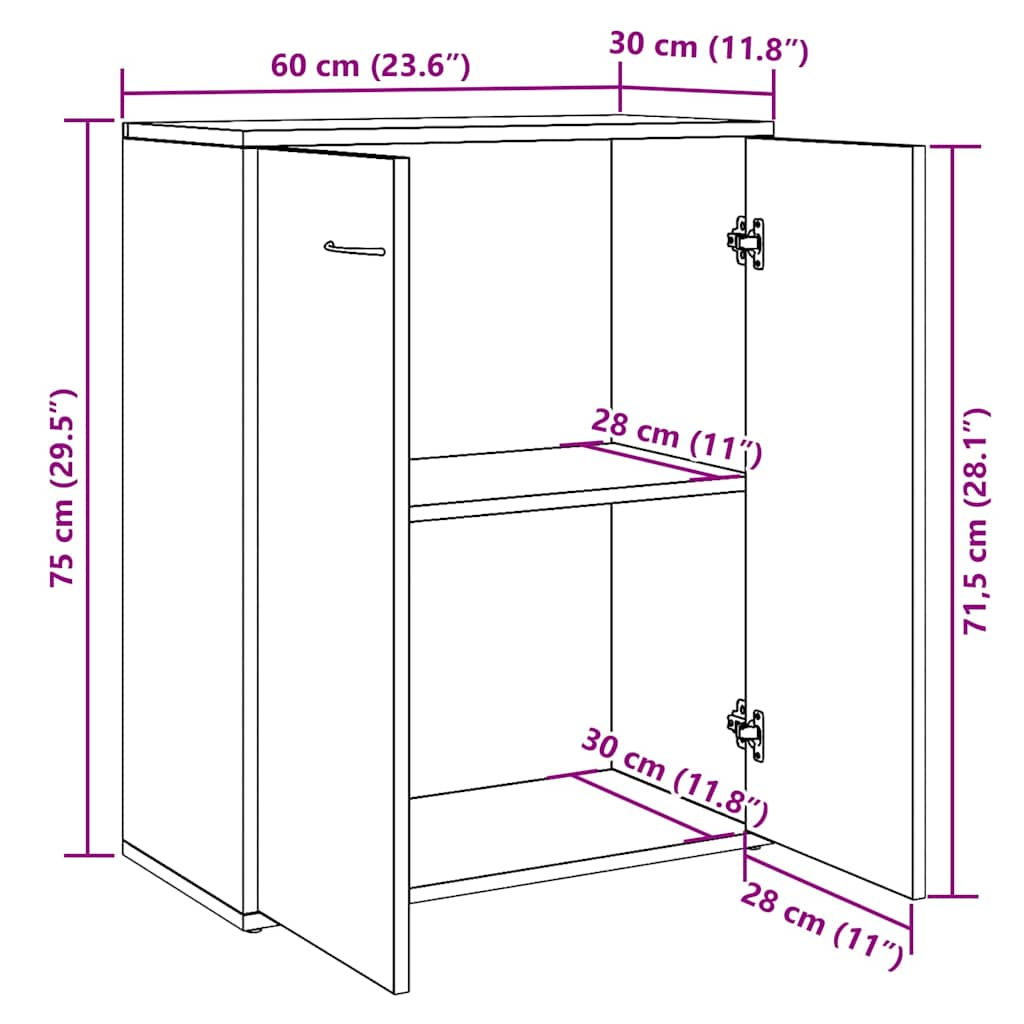 Bufetă din lemn vechi 60x30x75 cm din lemn prelucrat