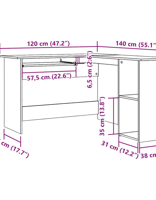 Încărcați imaginea în vizualizatorul Galerie, Birou de colț, Lemn vechi, 120x140x75 cm, lemn prelucrat
