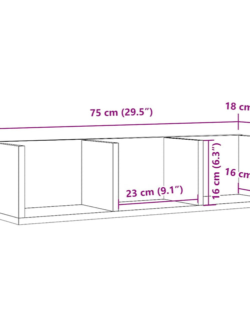 Încărcați imaginea în vizualizatorul Galerie, Raft de perete CD-uri, lemn vechi, 75x18x18 cm, lemn prelucrat
