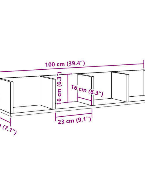 Încărcați imaginea în vizualizatorul Galerie, Raft perete CD-uri stejar artizanal 100x18x18 cm lemn prelucrat
