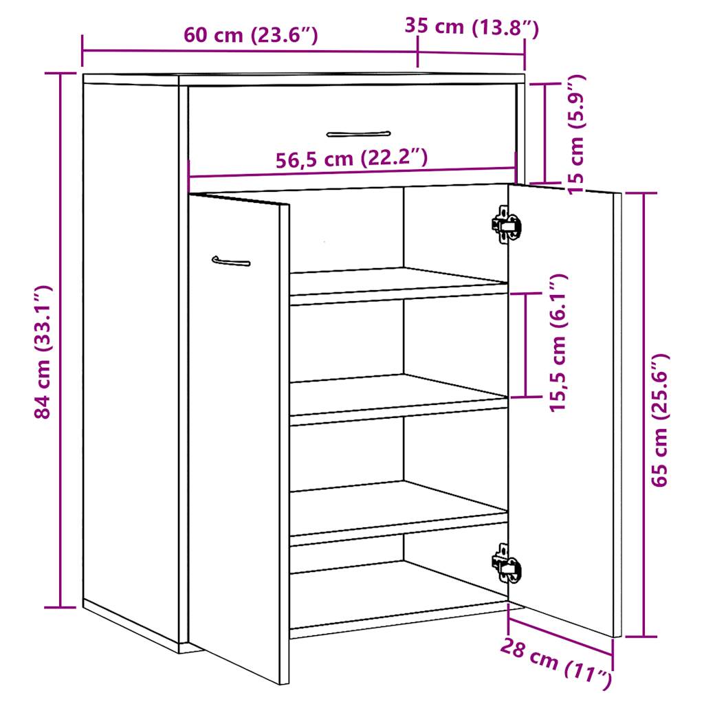 Pantofar, lemn vechi, 60x35x84 cm, lemn prelucrat