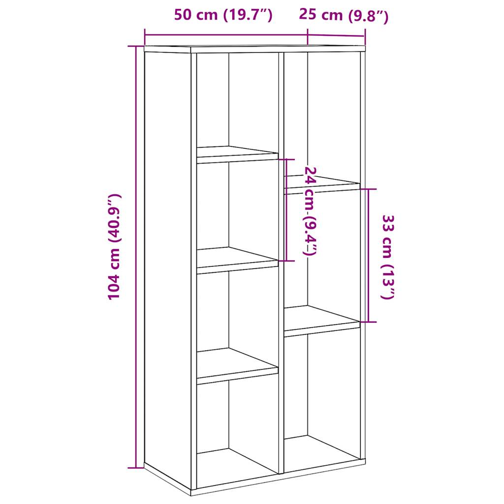 Bibliotecă, lemn vechi, 50x25x104 cm