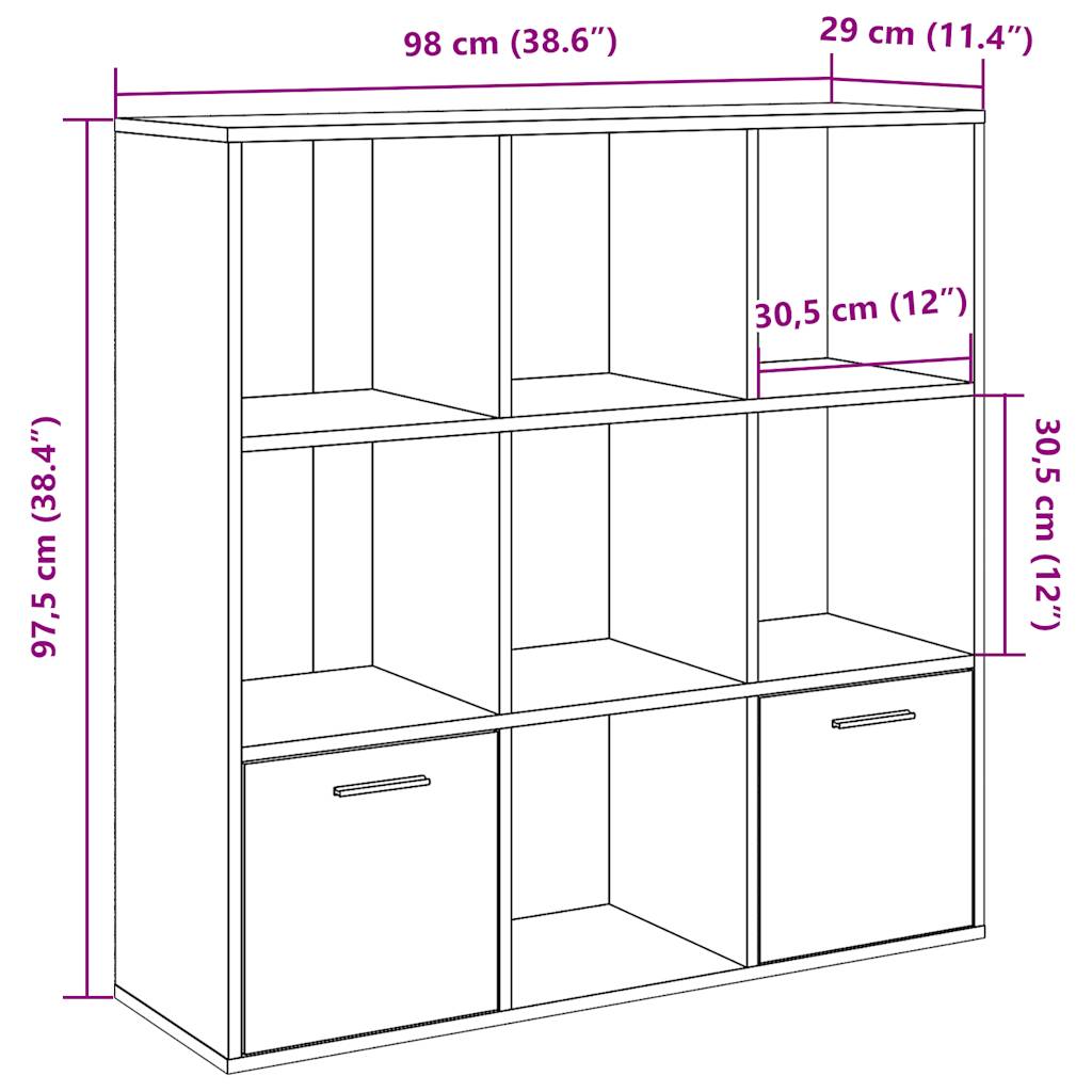 Bibliotecă, lemn vechi, 98x29x97,5 cm, lemn prelucrat