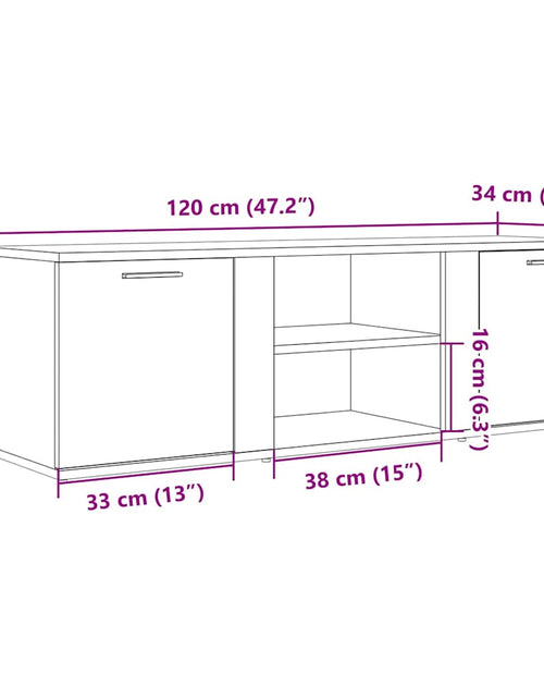 Încărcați imaginea în vizualizatorul Galerie, Dulap TV Lemn vechi 120x34x37 cm Lemn prelucrat
