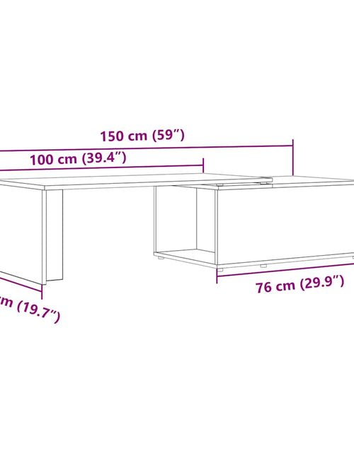 Загрузите изображение в средство просмотра галереи, Măsuță de cafea, stejar artizanal, 150x50x35 cm, lemn prelucrat
