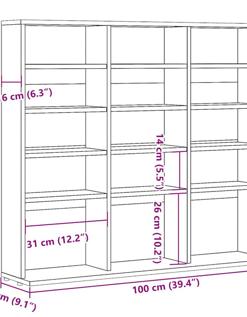 Загрузите изображение в средство просмотра галереи, Dulap CD-uri, lemn vechi, 100x23x89,5 cm, lemn prelucrat
