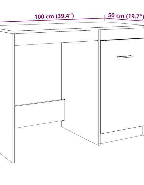 Загрузите изображение в средство просмотра галереи, Birou, stejar artizanal, 100x50x76 cm, lemn prelucrat
