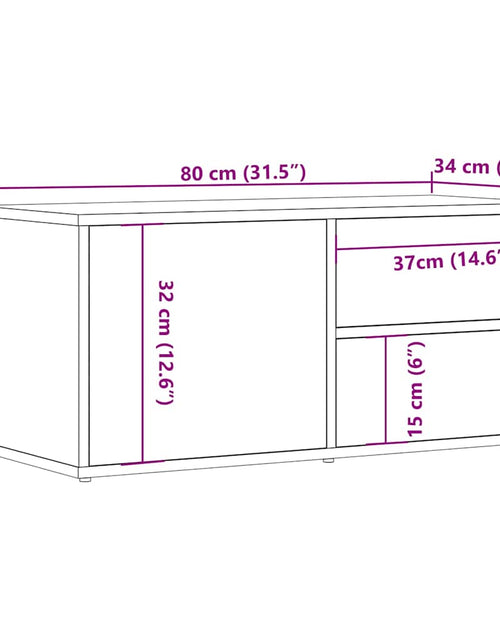 Încărcați imaginea în vizualizatorul Galerie, Dulap TV Lemn vechi 80x34x35,5 cm Lemn prelucrat
