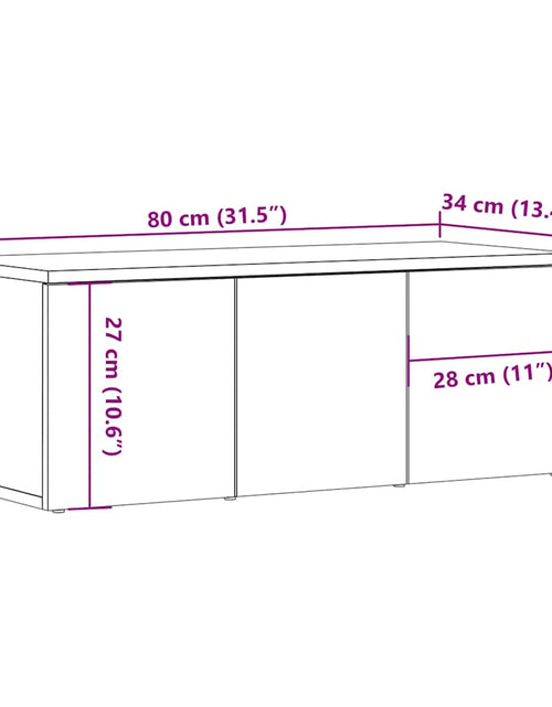 Încărcați imaginea în vizualizatorul Galerie, Dulap TV, stejar artizanal, 80x34x30 cm, lemn prelucrat
