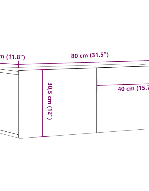 Încărcați imaginea în vizualizatorul Galerie, Dulap TV de perete, lemn vechi, 80x30x30 cm, lemn prelucrat
