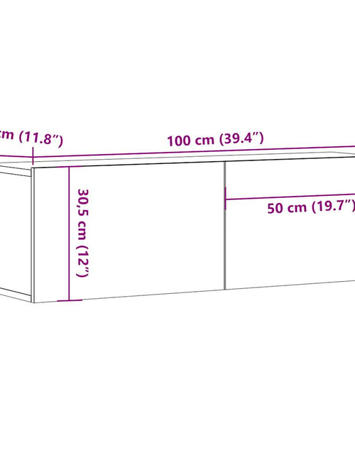 Încărcați imaginea în vizualizatorul Galerie, Dulap TV de perete, lemn vechi, 100x30x30 cm, lemn prelucrat
