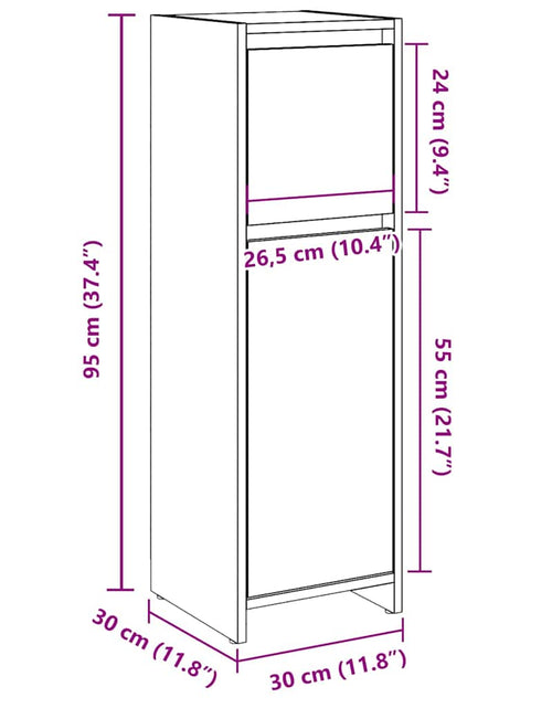 Încărcați imaginea în vizualizatorul Galerie, Dulap de baie, stejar artizanal, 30x30x95 cm, lemn compozit
