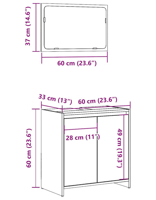 Загрузите изображение в средство просмотра галереи, Set mobilier de baie, 2 piese, gri beton, lemn compozit
