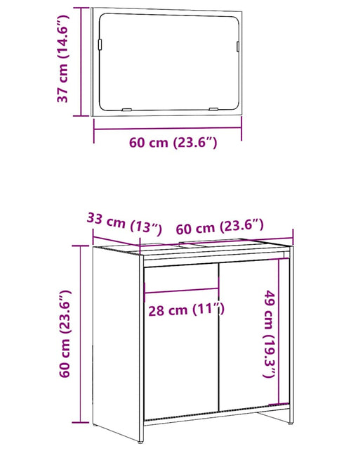 Încărcați imaginea în vizualizatorul Galerie, Set mobilier de baie, 2 piese, lemn vechi, lemn prelucrat
