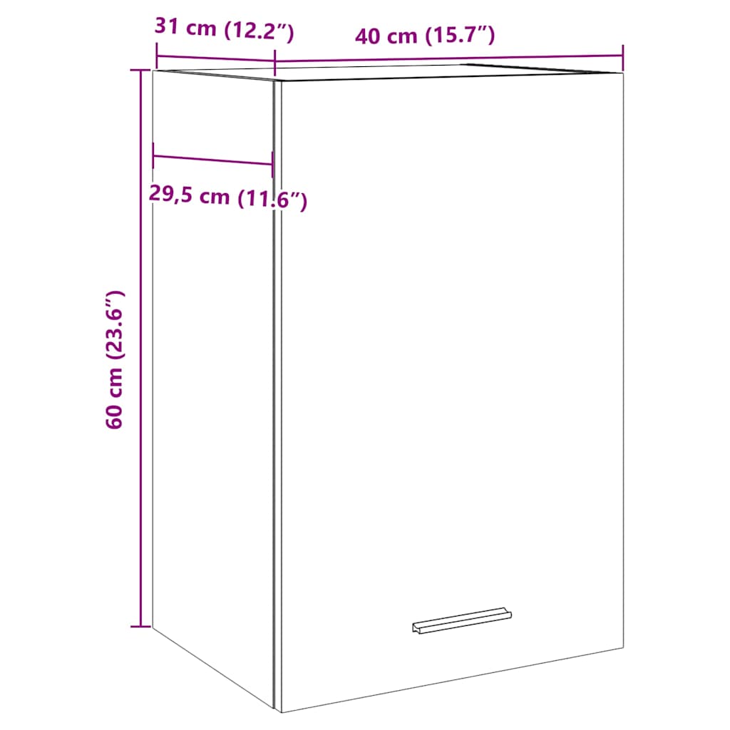 Dulap suspendat, lemn vechi, 40x31x60 cm, lemn prelucrat