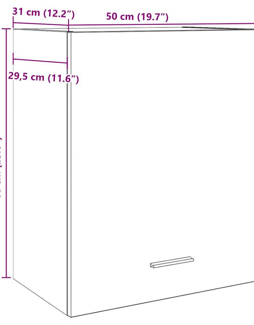 Încărcați imaginea în vizualizatorul Galerie, Dulap suspendat, stejar artizanal, 50x31x60 cm, lemn prelucrat
