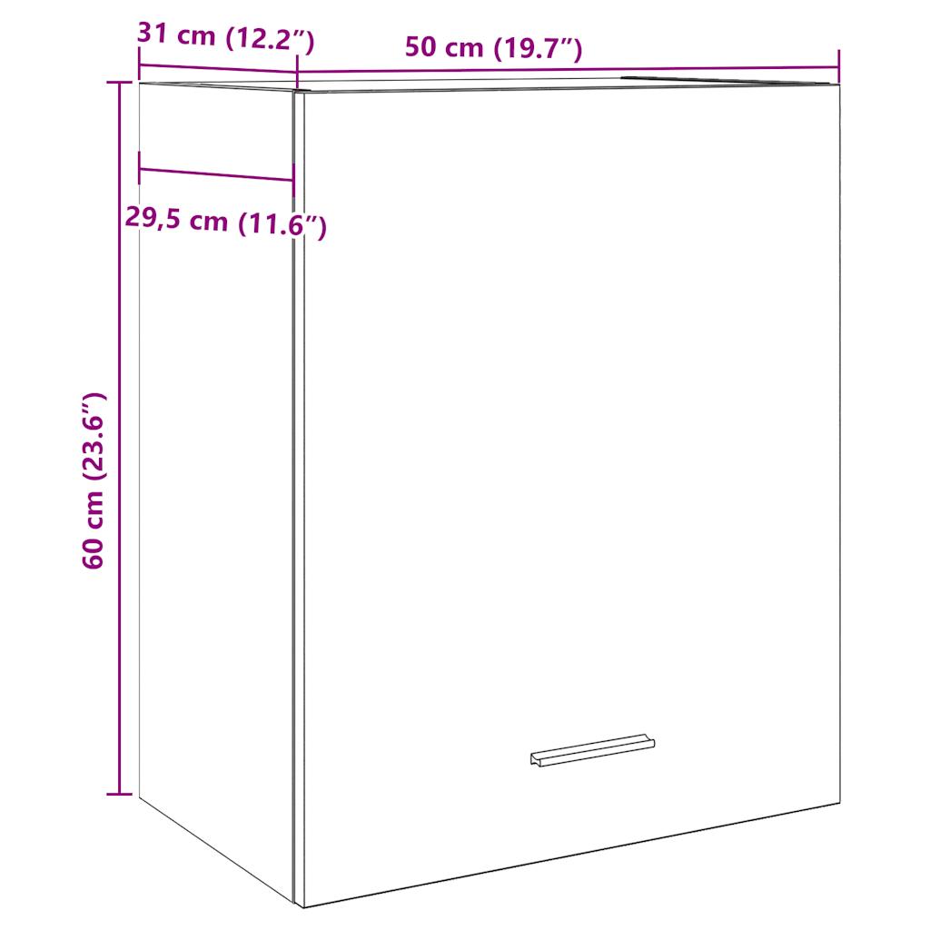 Dulapuri suspendate, 2 buc., gri beton, 50x31x60 cm, PAL