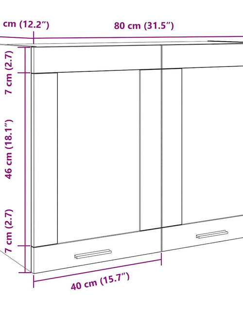 Încărcați imaginea în vizualizatorul Galerie, Dulap suspendat din sticlă gri beton 80x31x60 cm
