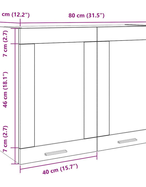 Încărcați imaginea în vizualizatorul Galerie, Dulap de sticlă suspendat, Lemn vechi, 80 x 31 x 60 cm, PAL
