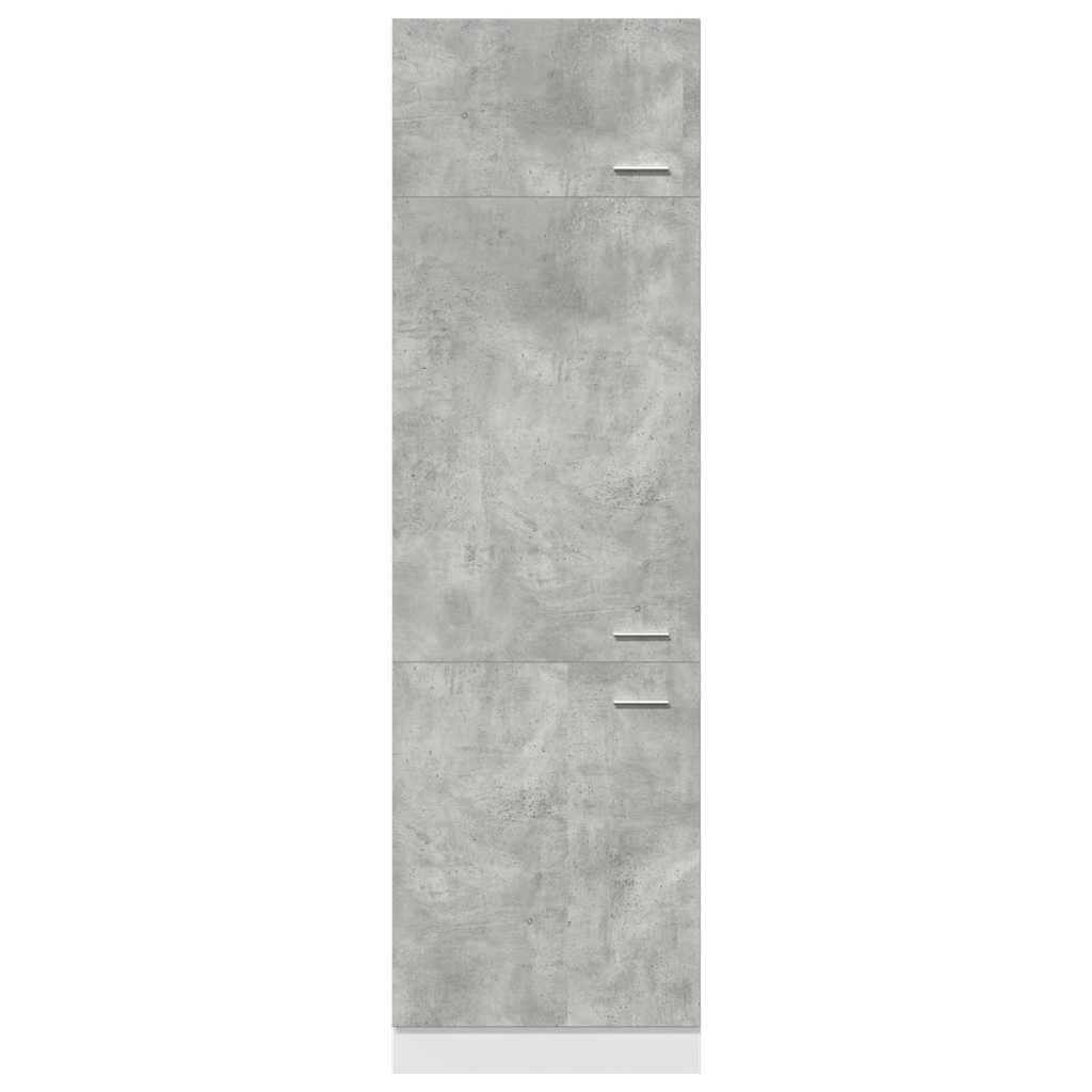 Dulap frigider, gri beton, 60 x 57 x 207 cm, lemn prelucrat