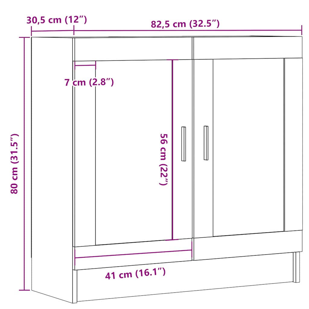 Bibliotecă, stejar artizanal, 82,5x30,5x80 cm, lemn prelucrat