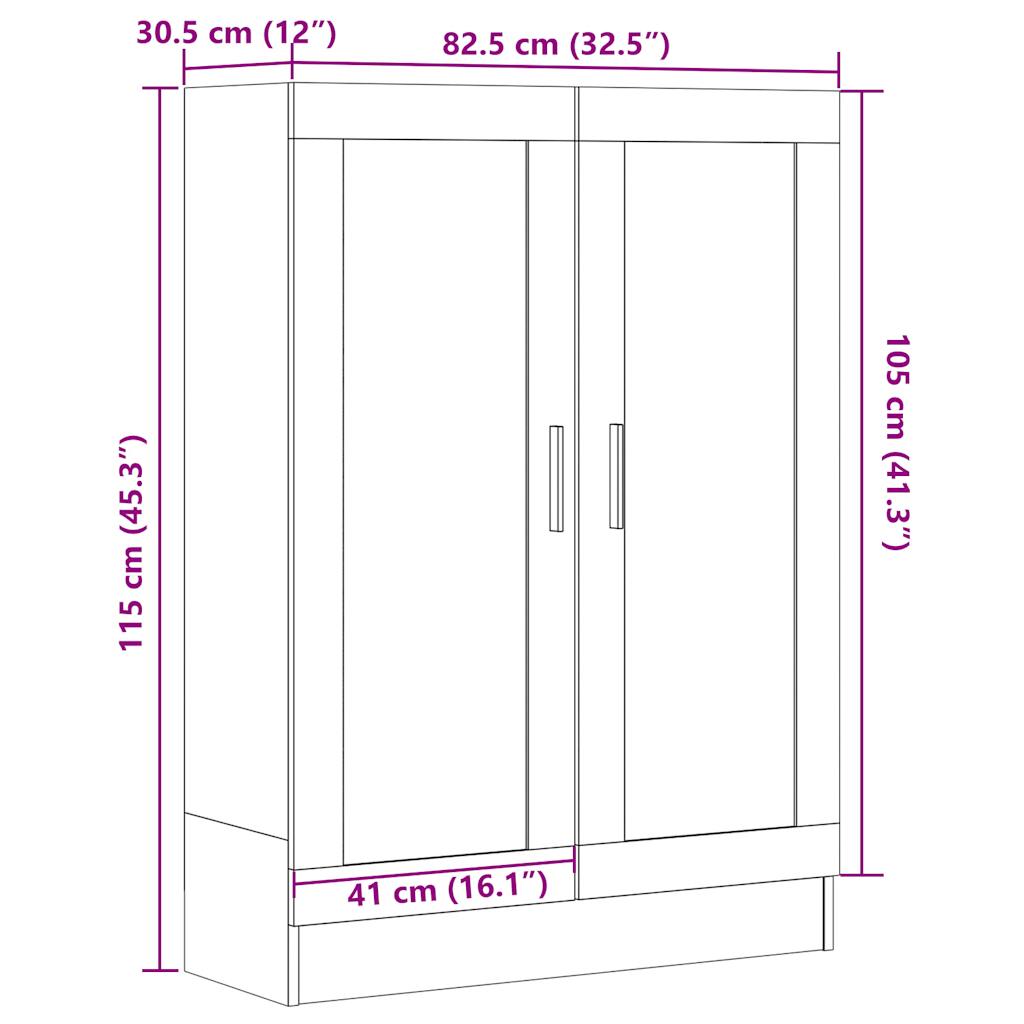 Bibliotecă, stejar artizanal, 82,5x30,5x115 cm, lemn prelucrat