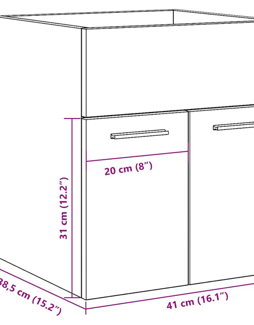 Загрузите изображение в средство просмотра галереи, Dulap chiuvetă baie, lemn vechi, 41x38,5x46 cm, lemn prelucrat
