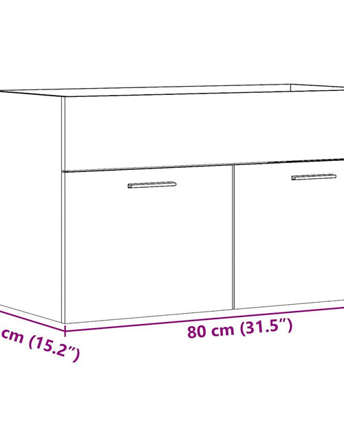 Загрузите изображение в средство просмотра галереи, Dulap chiuvetă baie, lemn vechi, 80x38,5x46 cm, lemn prelucrat
