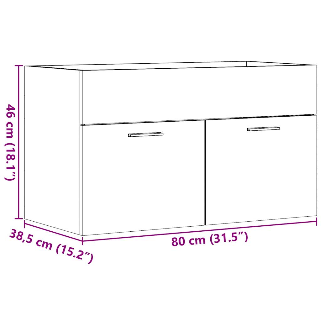 Dulap chiuvetă baie, lemn vechi, 80x38,5x46 cm, lemn prelucrat